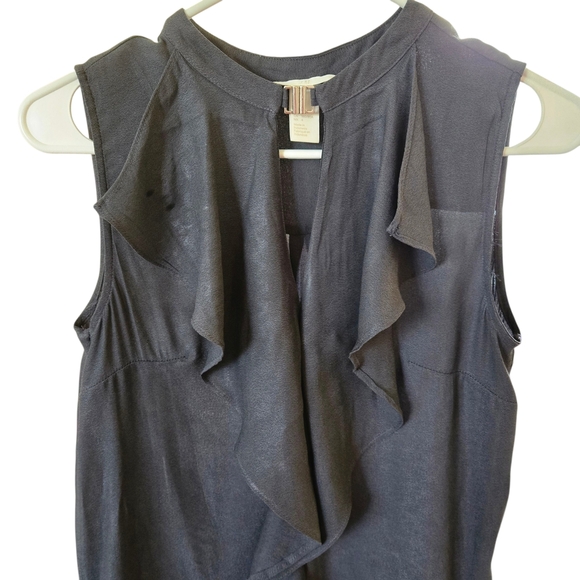 H&M Dark Charcoal Blouse with Metal Clasp - Picture 2 of 6
